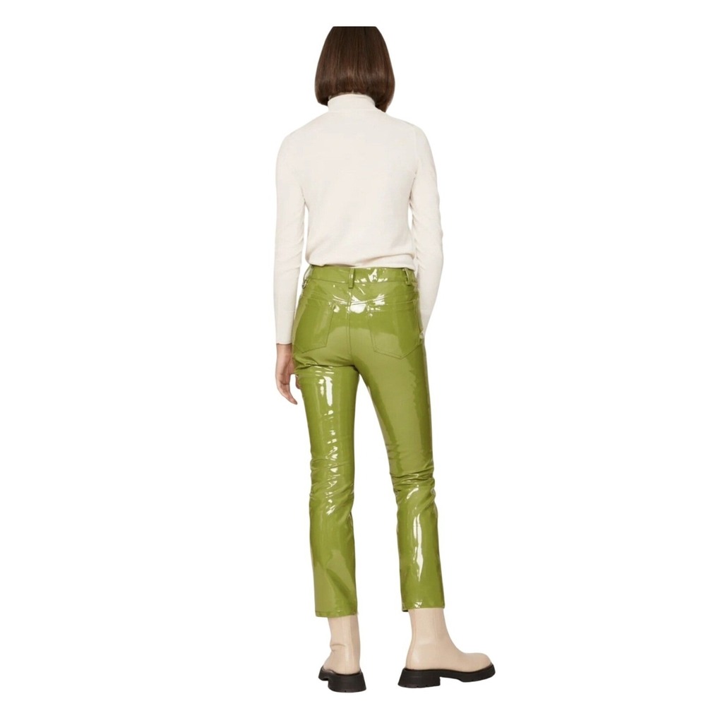 Simon Miller Women's Pants Size 25 Green Vinyl High Rise‎ Cropped - Picture 2 of 16